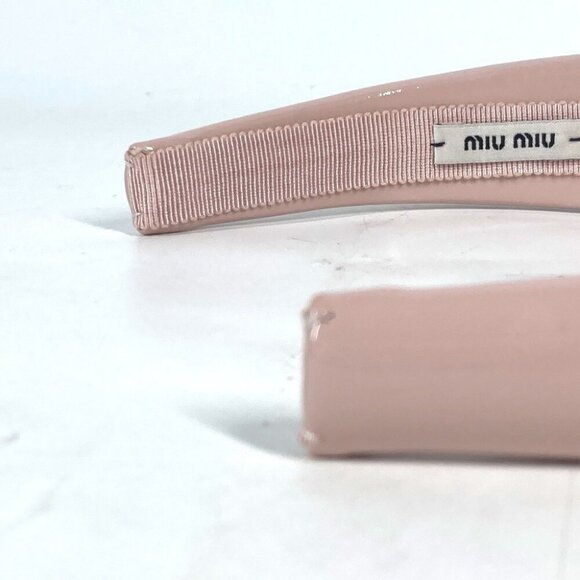MIUMIU 5IH025 logo Hair band head band Katyusha enamel pink - Picture 16 of 16